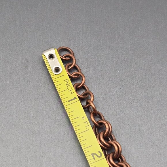 VTG Copper Wire Wrapped Jasper Pendant Necklace 18" Adjustable Length Statement - Picture 9 of 11